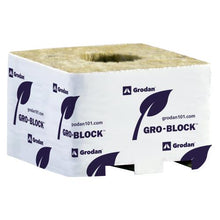 Load image into Gallery viewer, Gro Block Improved Small 4Inches GR6,5 w/ hole (4Inchesx4Inches2.6Inches) wrapped (6/strip- 36 strips per cs) 216 per case